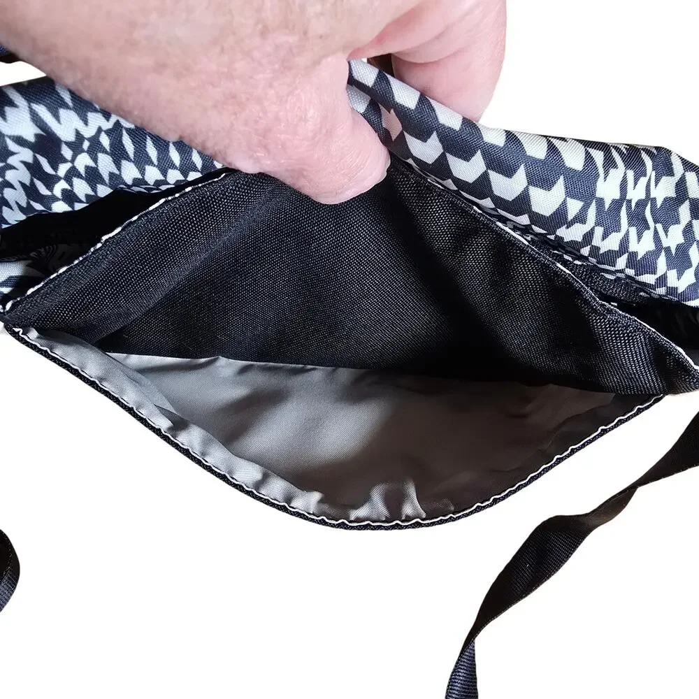 Nike Futura Sportswear Crossbody Bag Plaid Black White Swoosh 10x7x1 Adj. Strap